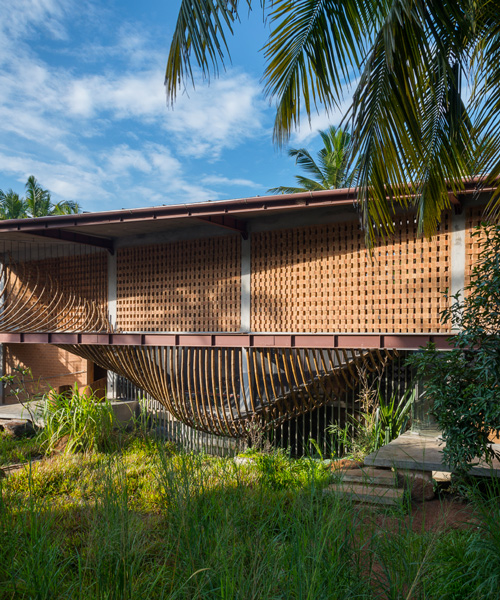 IHA residence by wallmakers embraces natural materials and upcycling in southern india