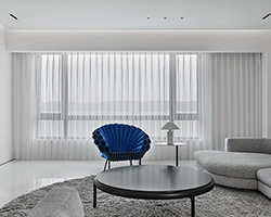 AD ARCHITECTURE adds theatrical elements within minimal apartment interior in china
