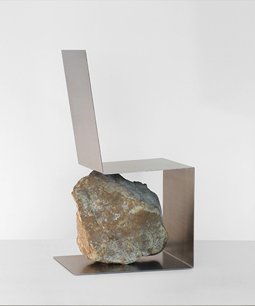 batten and kamp's ‘shelter to ground’ series combines untouched boulders, glass + metal
