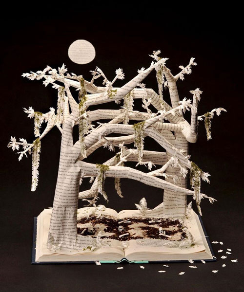 bethany bickley crafts intricate paper sculptures from book pages