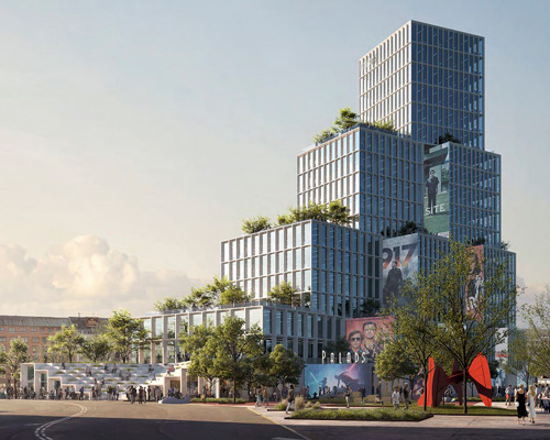 bjarke ingels shares images of palads, a 'cinematic ziggurat' planned for copenhagen