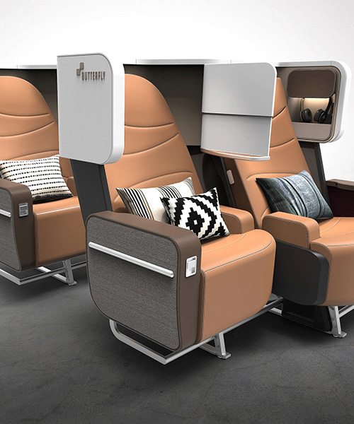 butterfly seating, a flexible seating solution for social distancing in airplanes
