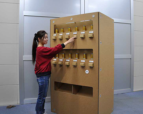 watch how this fully-functional, non-electric cardboard vending