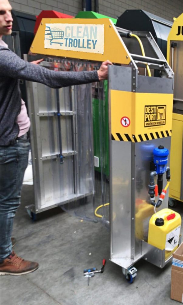 meet clean trolley, an efficient and safe way for cleaning supermarket