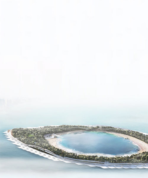 cx landscape's 'sea line park' is an urban complex proposal that can survive rising sea levels