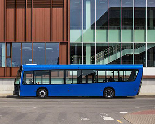 'dancer' is an ultralight electric city bus with a body made from recycled PET bottles
