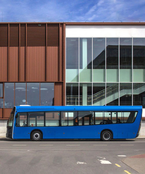 'dancer' is an ultralight electric city bus with a body made from recycled PET bottles