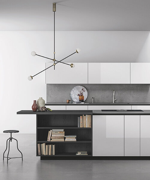 doimo cucine's aspen kitchen collection made from 100% recyclable aluminum