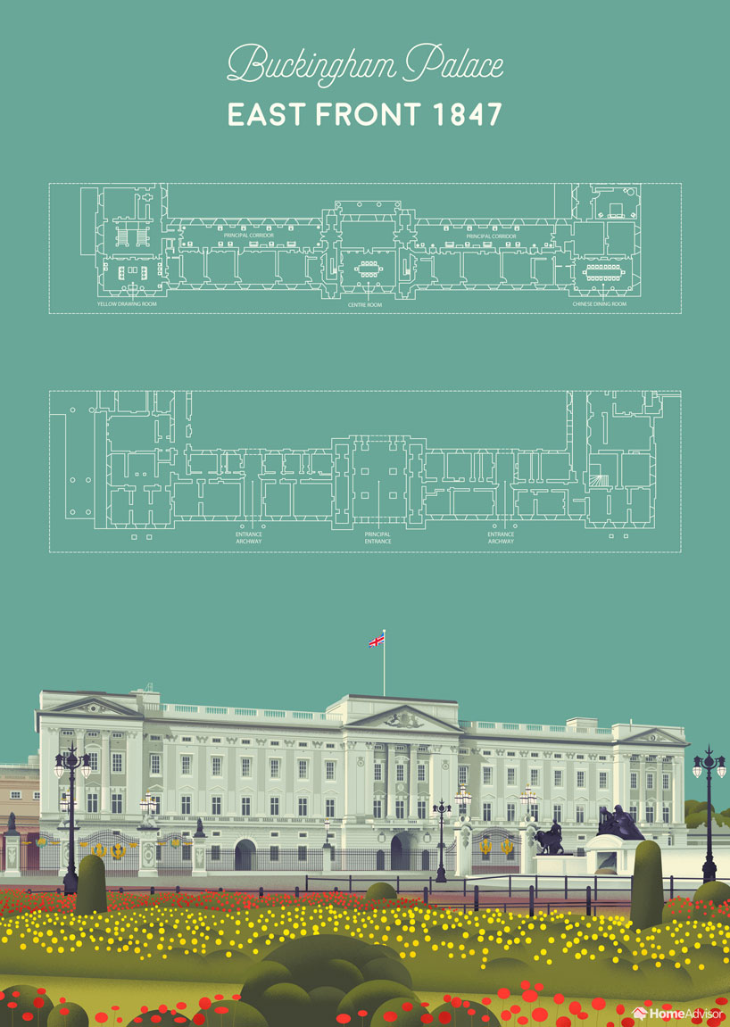 explore inside buckingham palace with the most up-to-date floor plans