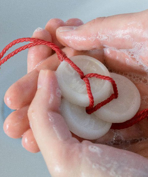this hanging soap turns hygiene into a good luck charm for a post COVID-19 era
