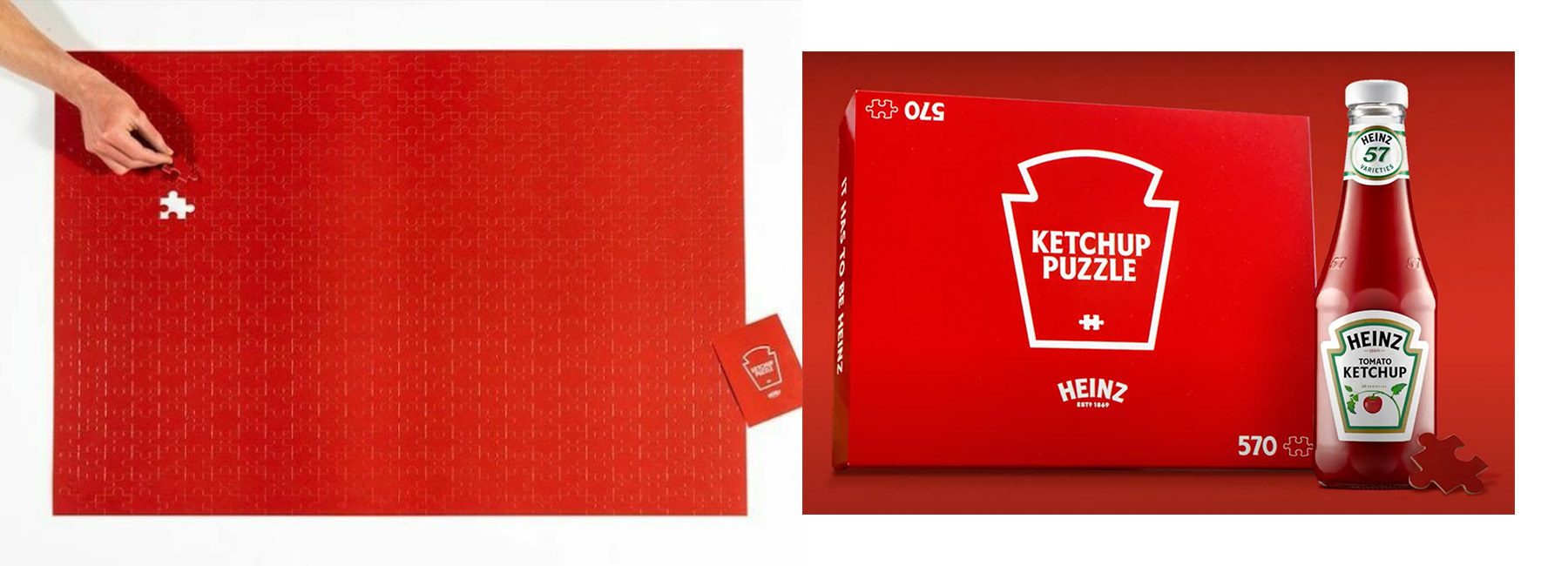 heinz made a ketchup jigsaw puzzle where every piece looks the same