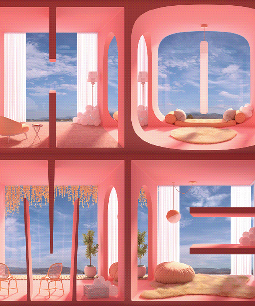 seba morales reinterprets typography to envision HOME in cheerful pink