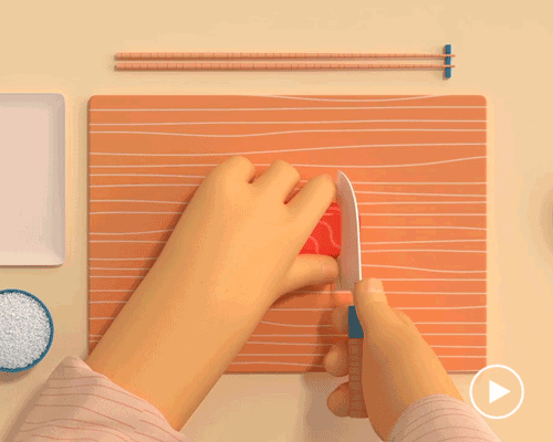 this step-by-step animated short shares quirky cues on how to make sushi in style