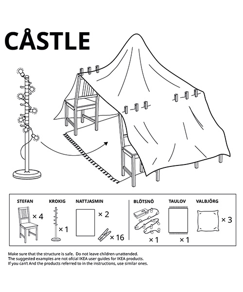 IKEA's quarantine campaign illustrates six ways to make furniture forts