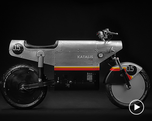 the katalis EV.500 electric motorcycle takes cues from a WWII fighter aircraft