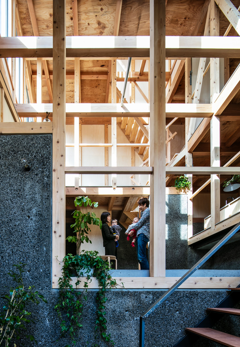 Kiyoaki Takeda's wooden house with five retaining walls in Tokyo connects nature with the artifact