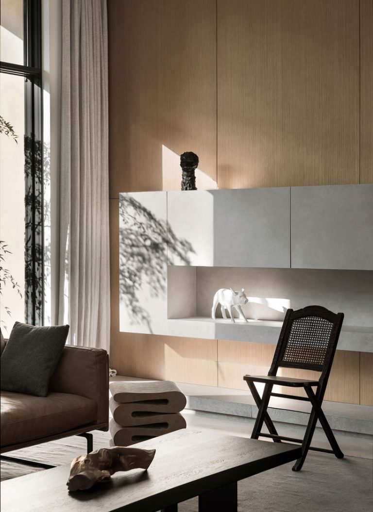 liang architecture inserts a light-filled atrium into apartment in china