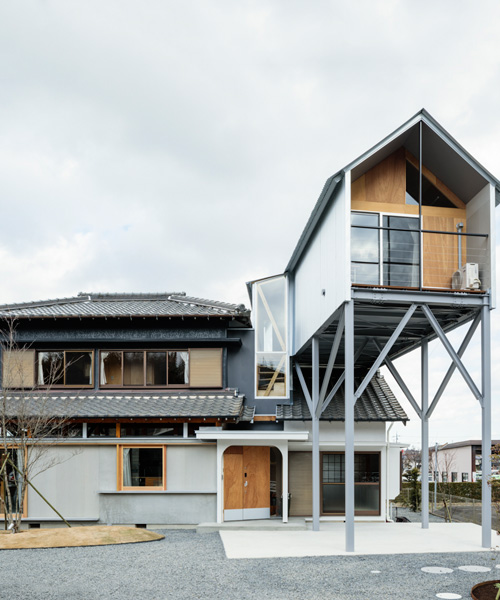 maki yoshimura adds lifted volume to 'house in nishisakabe' renovation in japan
