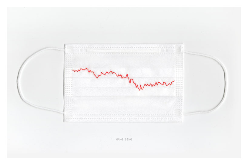 stock markets embroidered on face masks question: our health or our wealth?