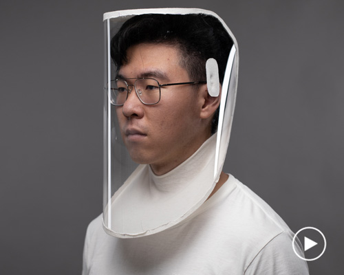 'X-hood' face shield by stuck design offers a wearable isolation shell made of two flat sheets