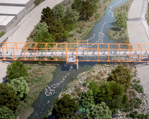 SPF:architects designs 'rumblefish' bridge to inspire community collision in los angeles