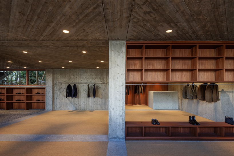 toru shimokawa wraps concrete 'belt' around boutique clothing store in japan