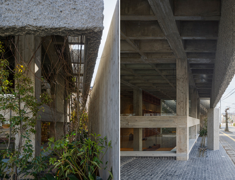 toru shimokawa wraps concrete 'belt' around boutique clothing store in japan