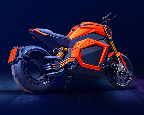 verge TS electric motorcycle runs with tron-like hubless rear wheel
