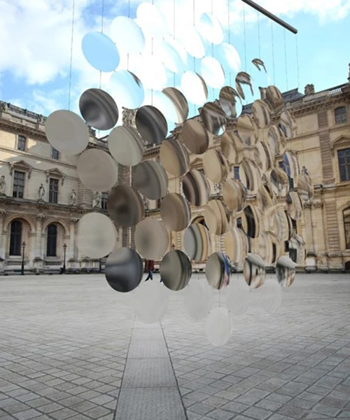 vincent leroy envisions distorting lens installation in front of the louvre