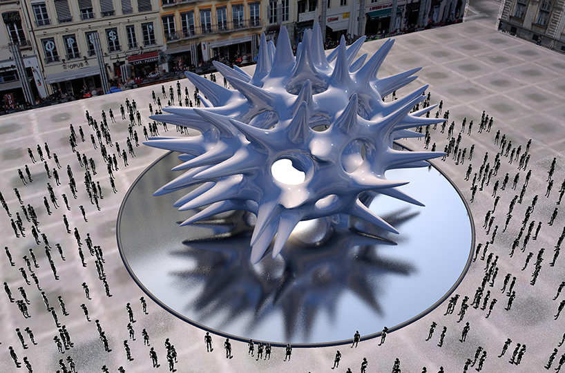moura, chevalier + schilingi envision monumental virus-like installation within urban centers