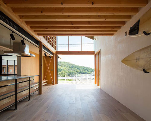 yo irie architects builds a shelf-like frame inside a japanese house to encourage airflow
