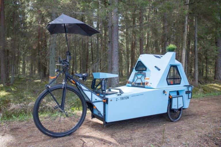 zeltini's 'z-triton' is a tiny electric camper combining house, trike ...