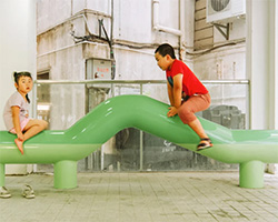 11architecture creates playful sculptural benches for community space in china