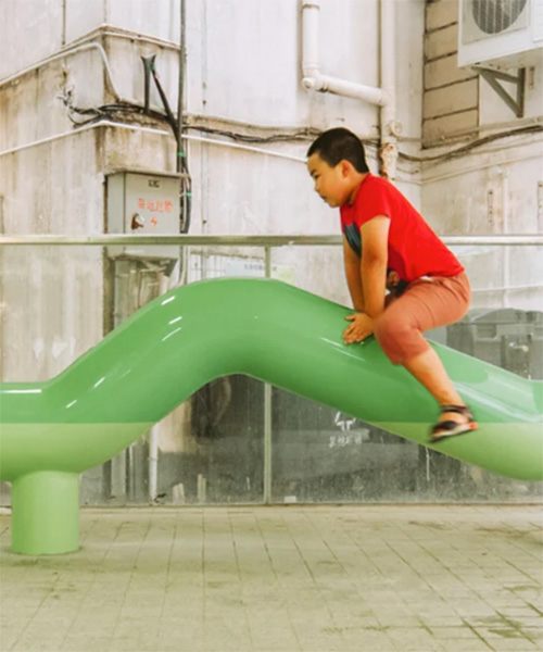 11architecture creates playful sculptural benches for community space in china