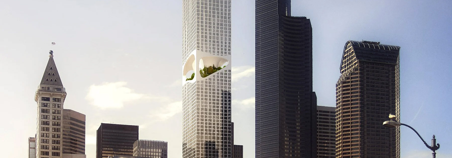 ODA sculpts its proposed seattle tower with elevated, undulating garden space