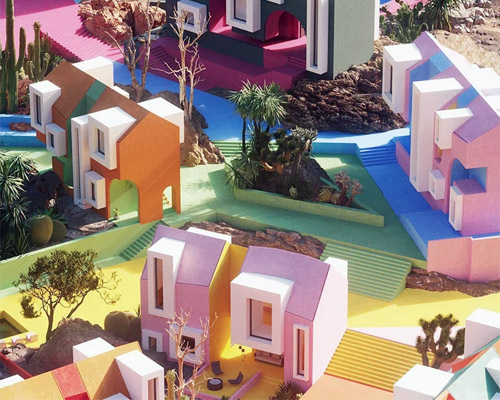 a chaotic cluster of vibrant dwellings makes up the newly imagined sonora art village