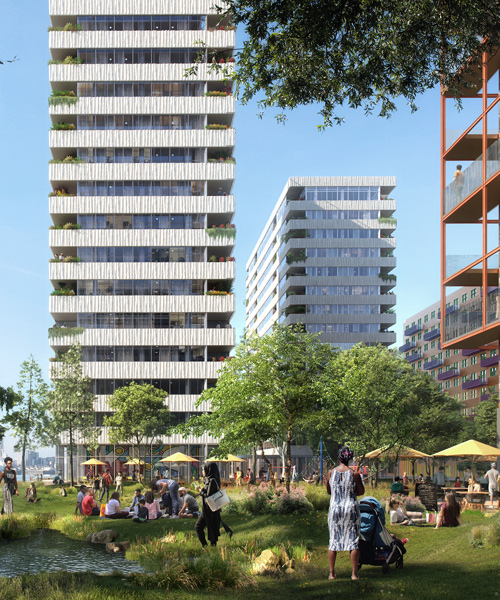 OMA plans 'morden wharf' neighborhood for greenwich peninsula in london