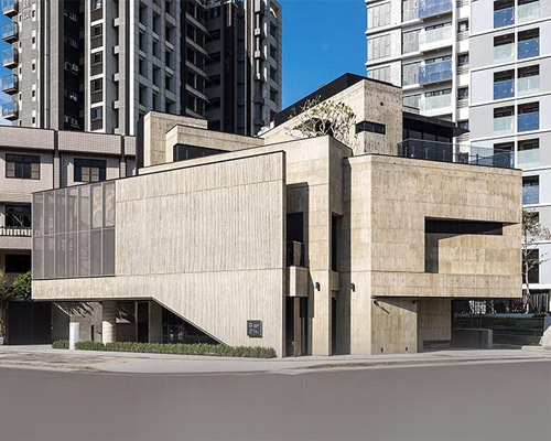 arcadian design applies bamboo textured facade to polygonal cultural center in taiwan