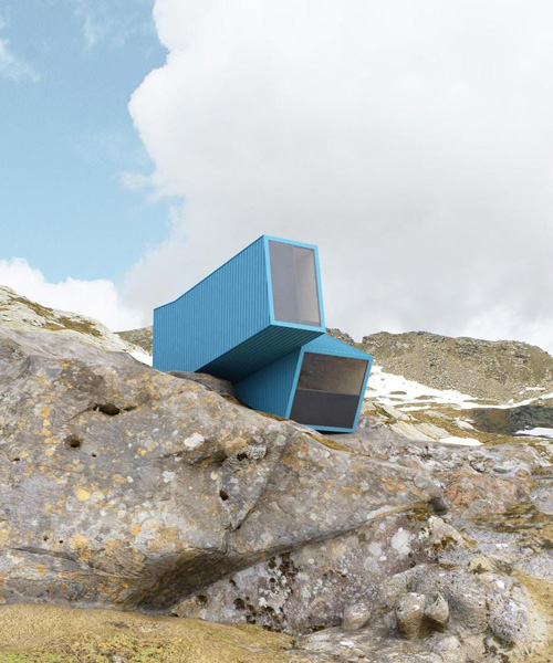 'bivacco brédy' dual-oriented shelter proposal settles within the italian alps