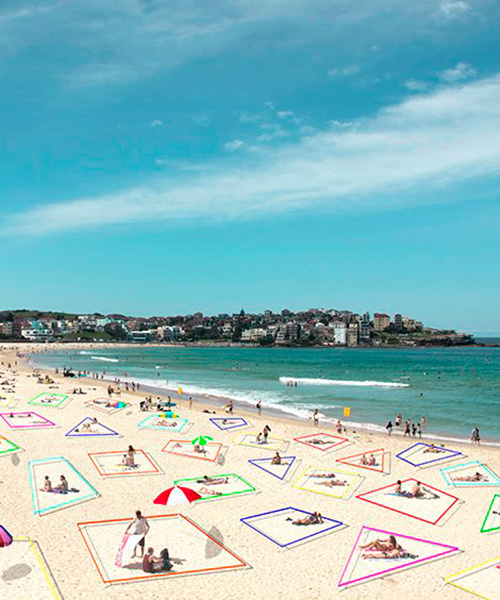 this colorful tape kit by jajaxd helps you social distance on the beach