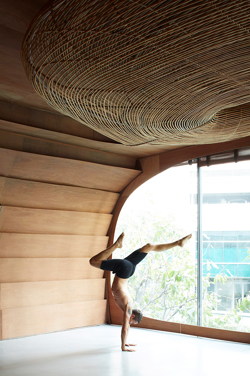 Yoga studio 'pod' with instructor. Vikasa Yoga Centre, Bangkok