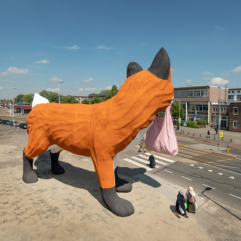 Florentijn Hofman's Gigantic Fox Wanders Through Grey Streets Of Rotterdam