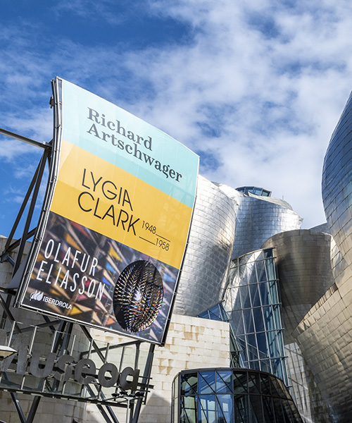 guggenheim museum bilbao installs outdoor banners that help purify the city's air