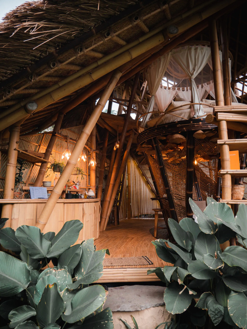 studio WNA builds all-bamboo 'hideout horizon' glamping house in bali