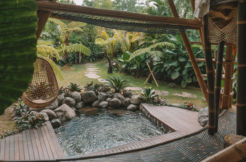 studio WNA builds all-bamboo 'hideout horizon' glamping house in bali