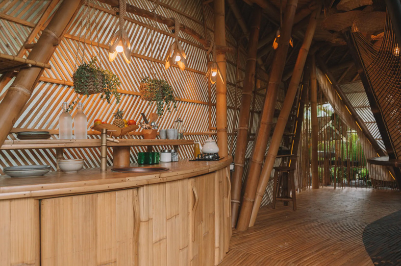 studio WNA builds all-bamboo 'hideout horizon' glamping house in bali
