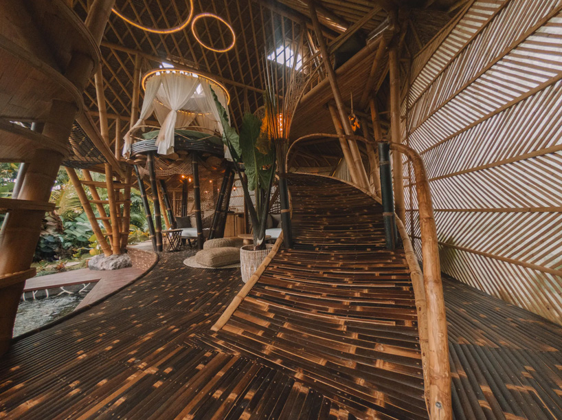 studio WNA builds all-bamboo 'hideout horizon' glamping house in bali