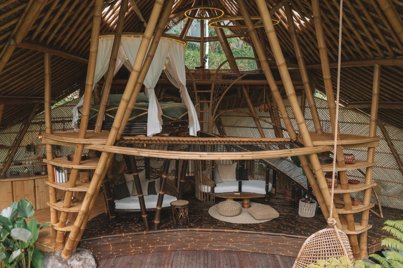 studio WNA builds all-bamboo 'hideout horizon' glamping house in bali
