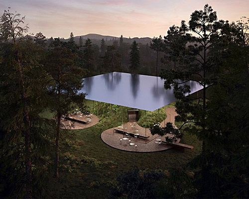 kois associated architects tops restaurant in greece with reflective floating roof