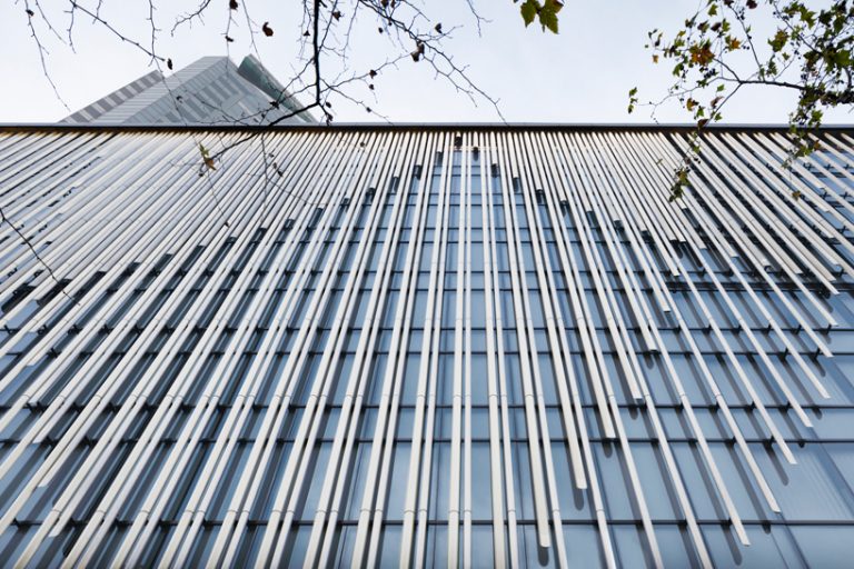 nendo completes shanghai times square with curtain-like aluminum façade